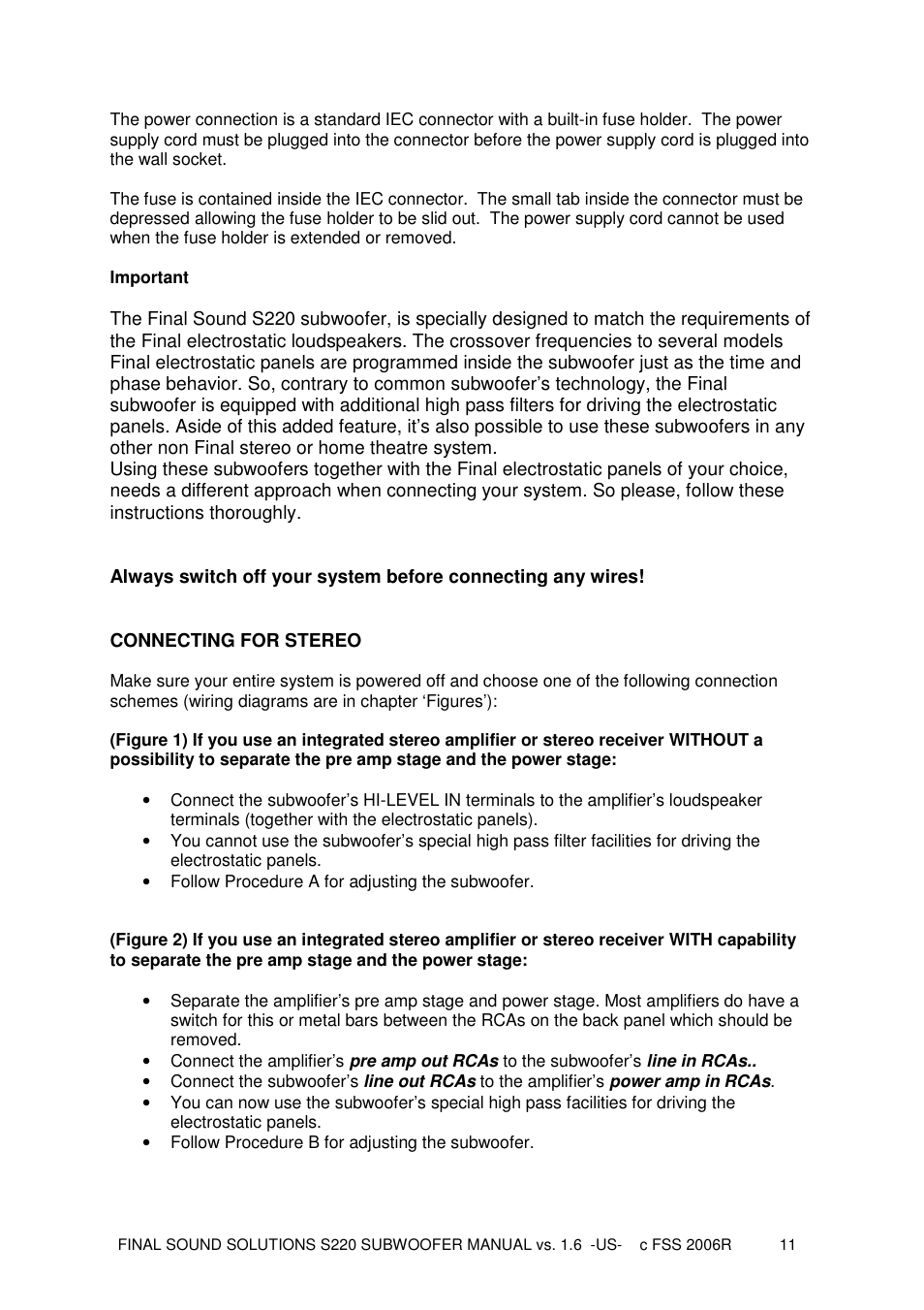 Final Sound S220 User Manual | Page 11 / 26