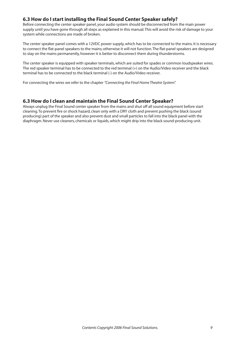 Final Sound F1000i User Manual | Page 9 / 24
