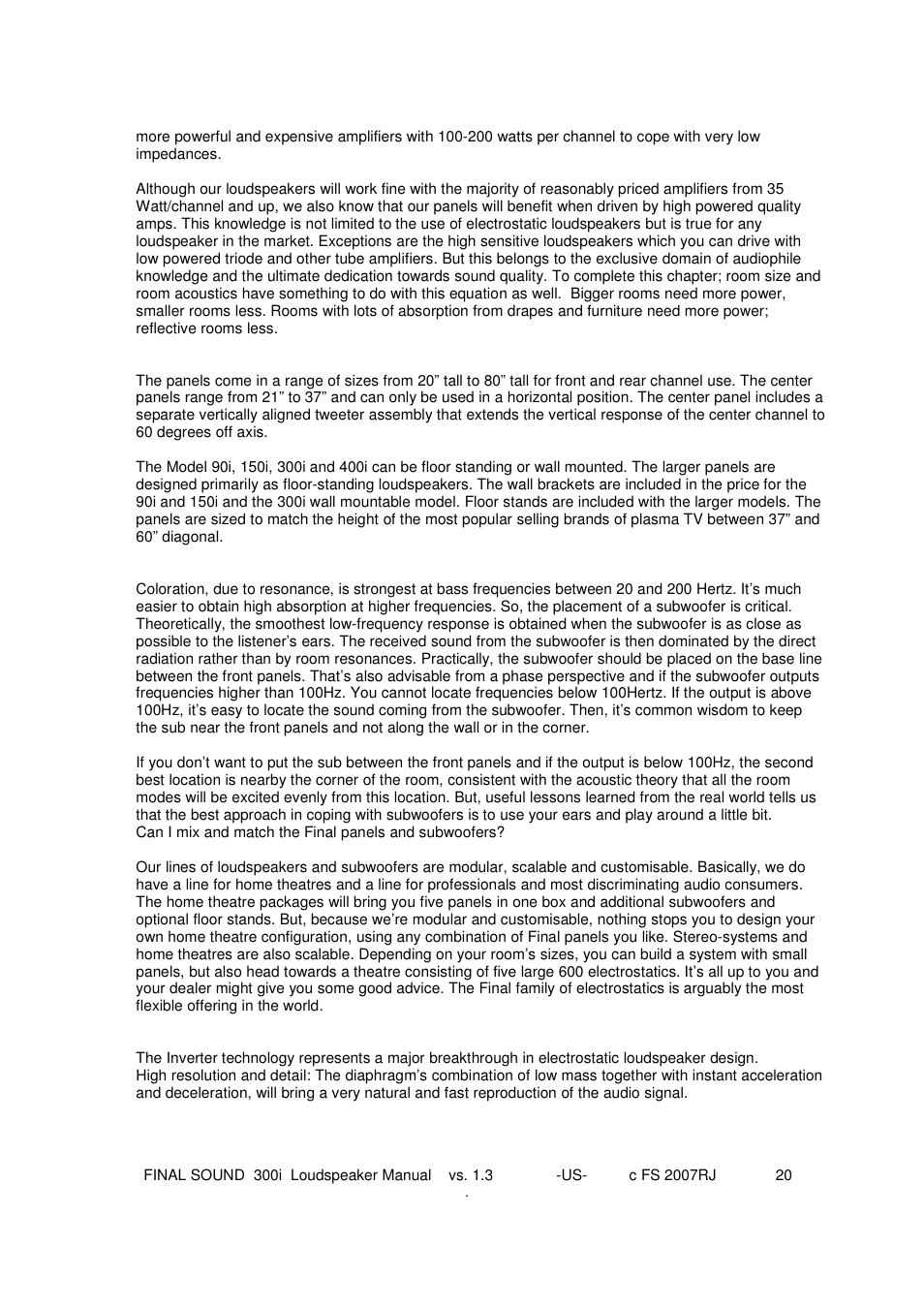 Final Sound Final 300i User Manual | Page 20 / 28