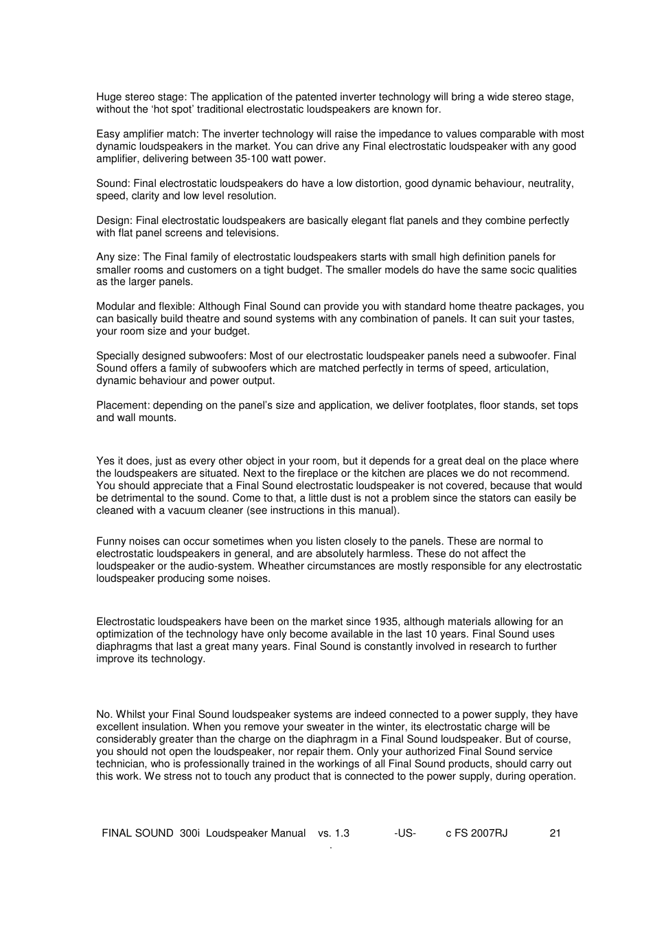 Final Sound Final 300i User Manual | Page 21 / 28