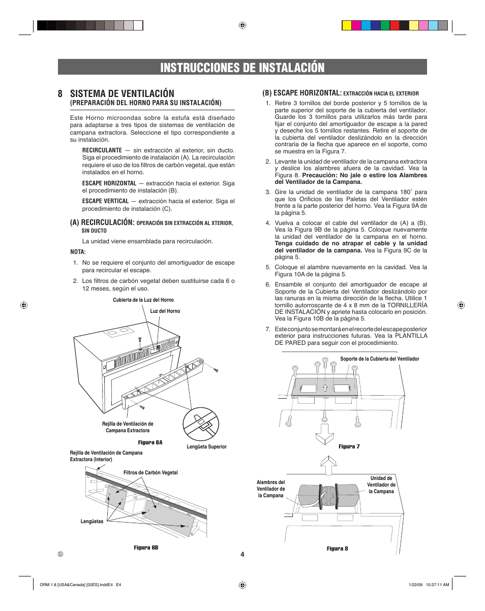 Instrucciones de instalación, 8 sistema de ventilación | Electrolux EI30SM55JS User Manual | Page 12 / 24