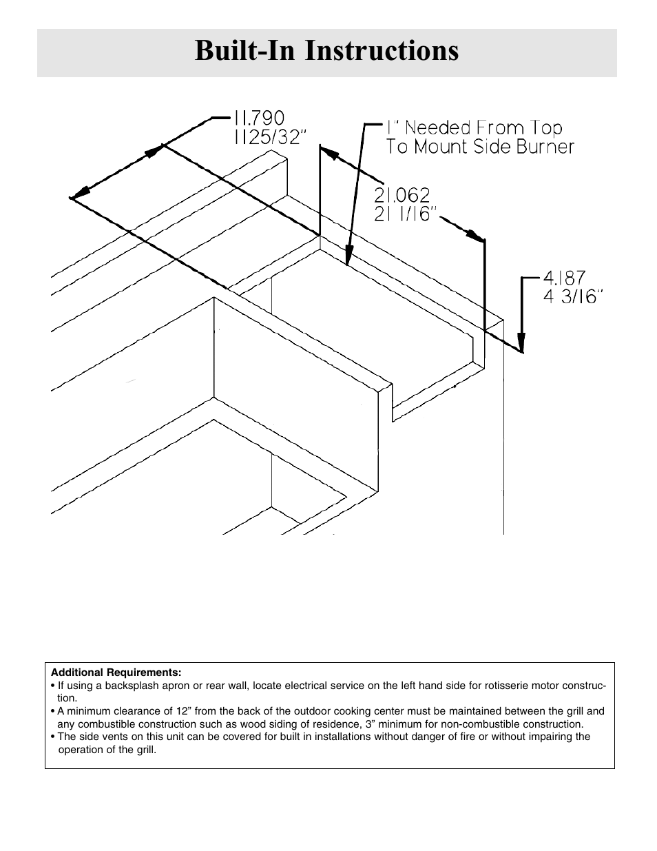 Built-in instructions | FRIGIDAIRE Side Burner User Manual | Page 4 / 11