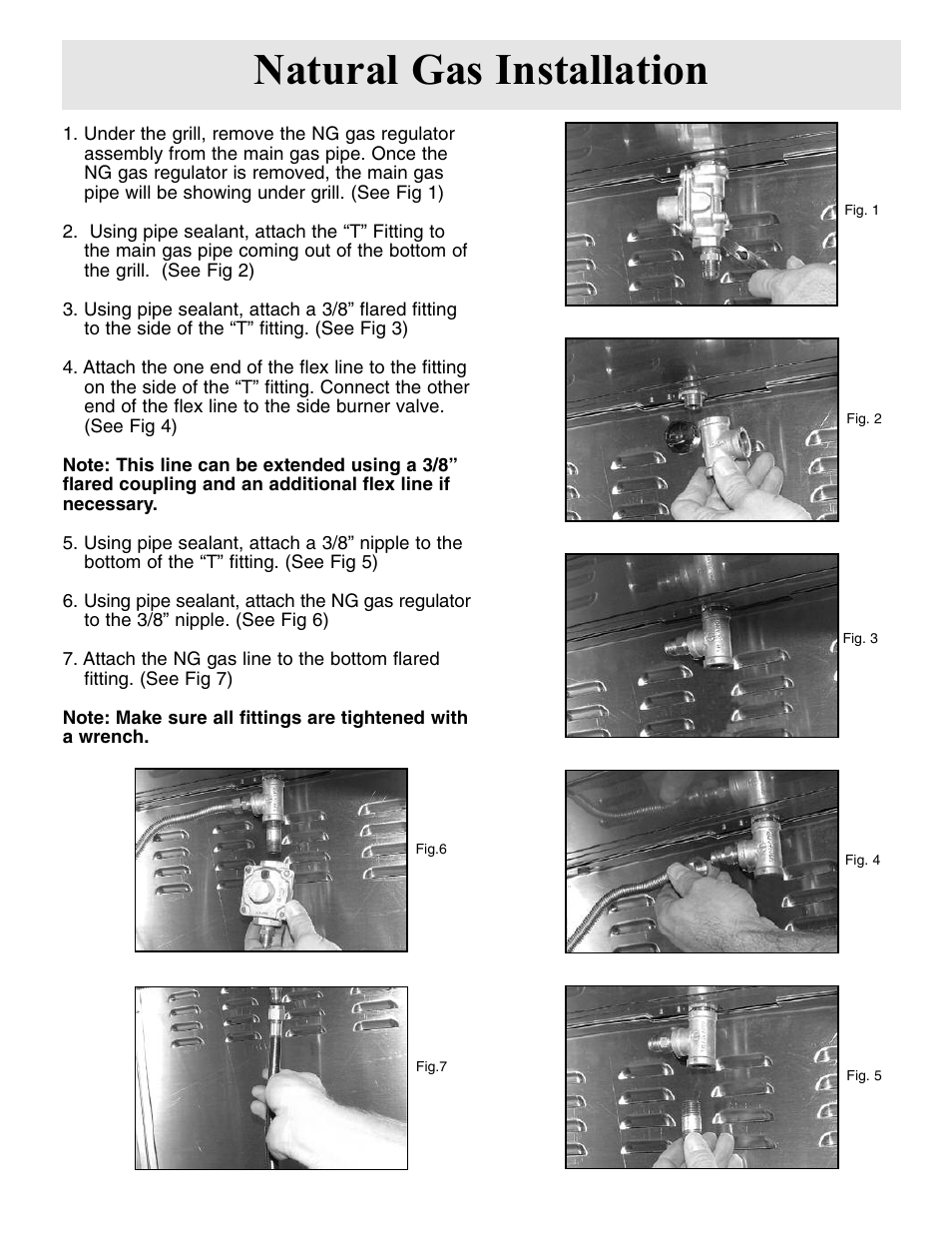 Natural gas installation | FRIGIDAIRE Side Burner User Manual | Page 5 / 11