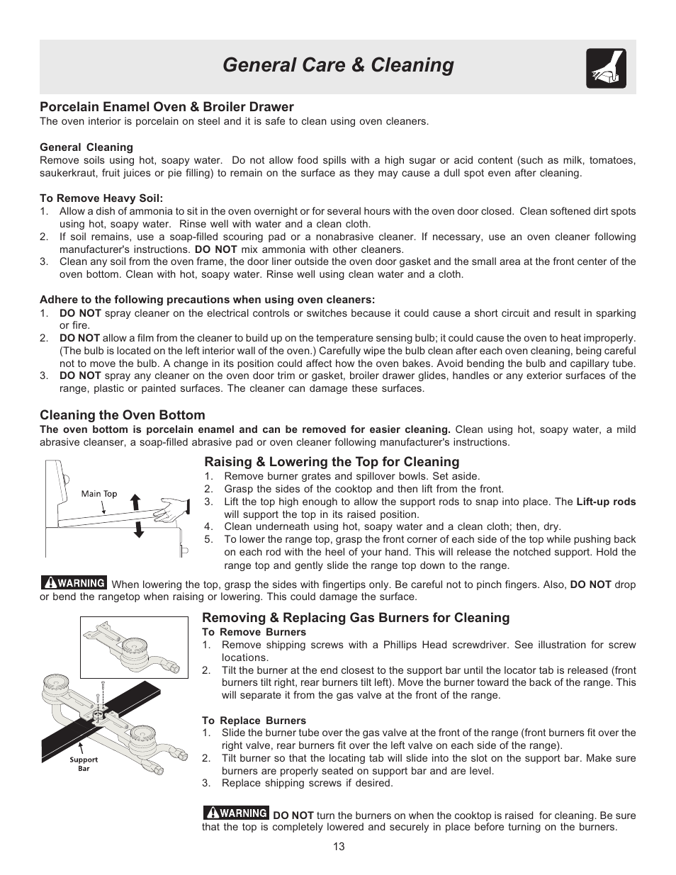 General care & cleaning | FRIGIDAIRE 316417134 User Manual | Page 13 / 16