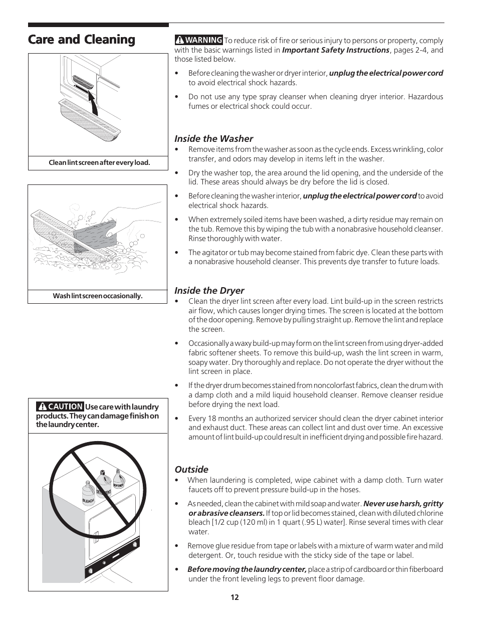 FRIGIDAIRE WCI Series User Manual | Page 12 / 16