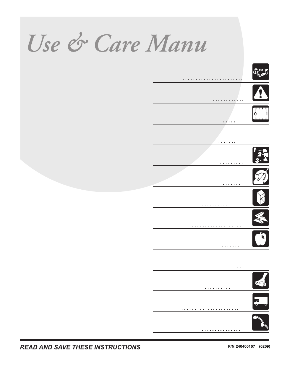 FRIGIDAIRE 240400107 User Manual | 21 pages