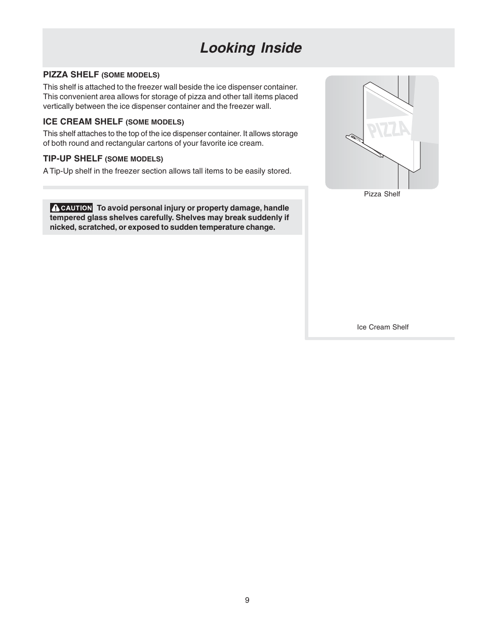 Looking inside | FRIGIDAIRE 240389309 User Manual | Page 9 / 25