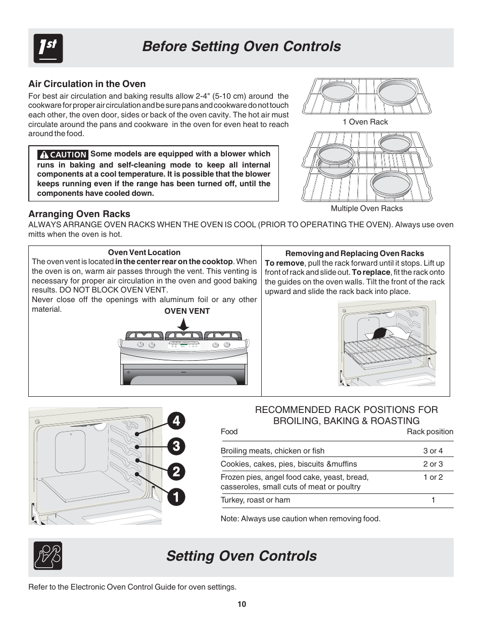 Before setting oven controls, Setting oven controls | FRIGIDAIRE 318203873 User Manual | Page 10 / 22