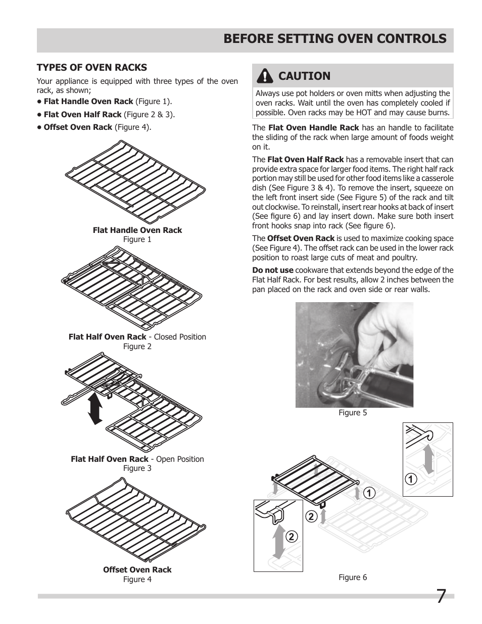 Before setting oven controls, Caution | FRIGIDAIRE 318205307 User Manual | Page 7 / 28