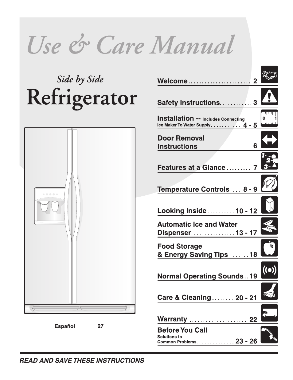 FRIGIDAIRE 241553001 User Manual | 26 pages