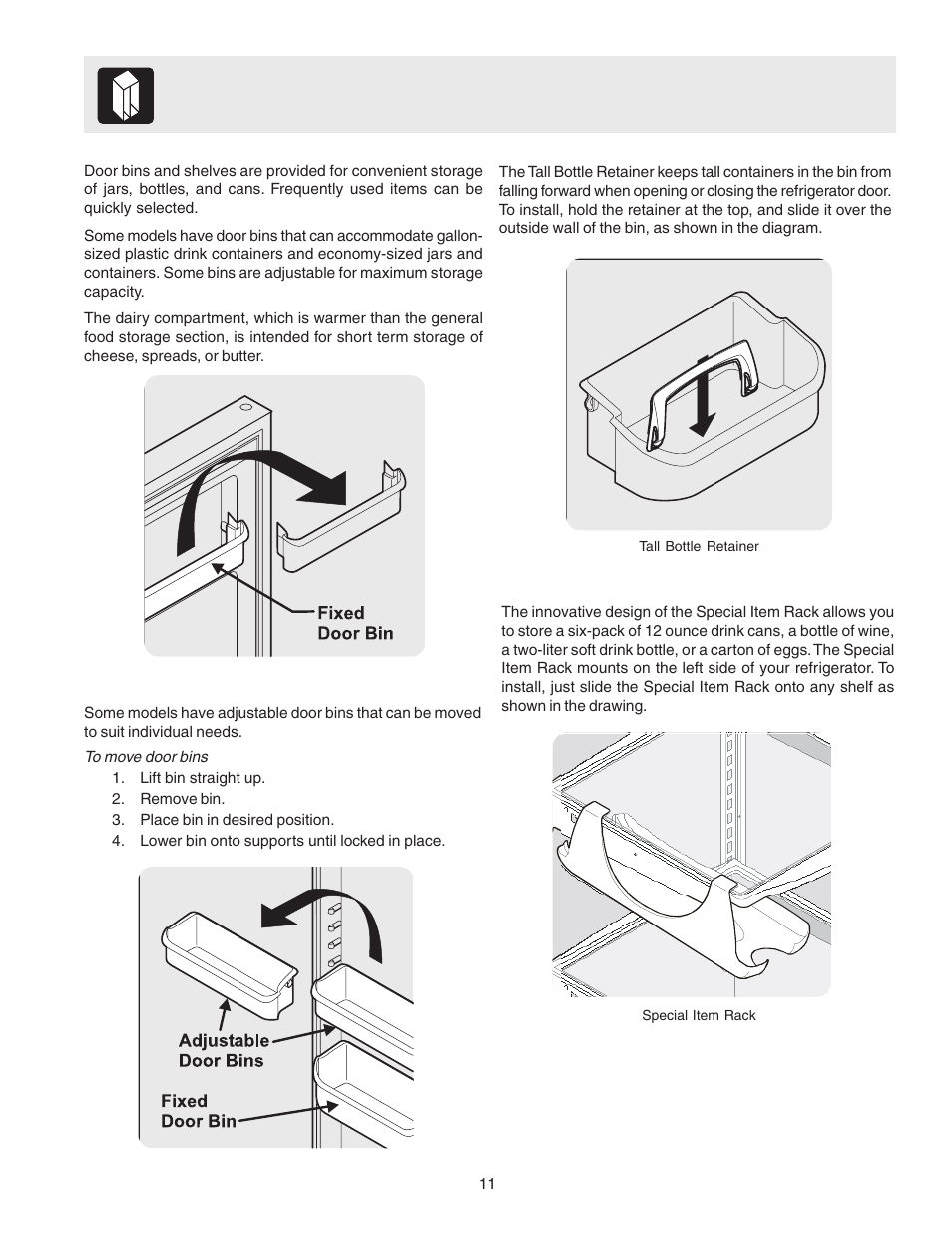 Looking inside, Continued) | FRIGIDAIRE 241553001 User Manual | Page 11 / 26