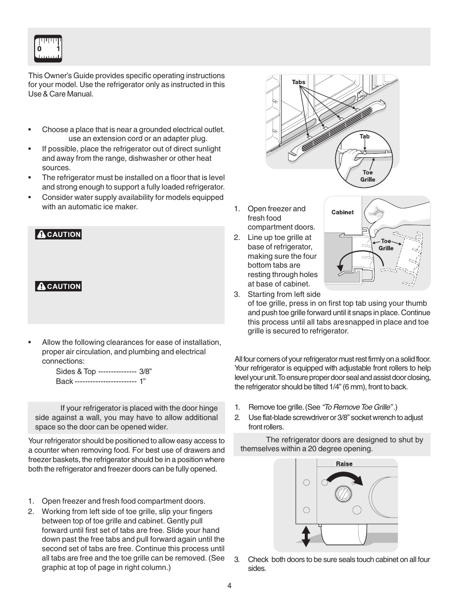 Installation | FRIGIDAIRE 241553001 User Manual | Page 4 / 26