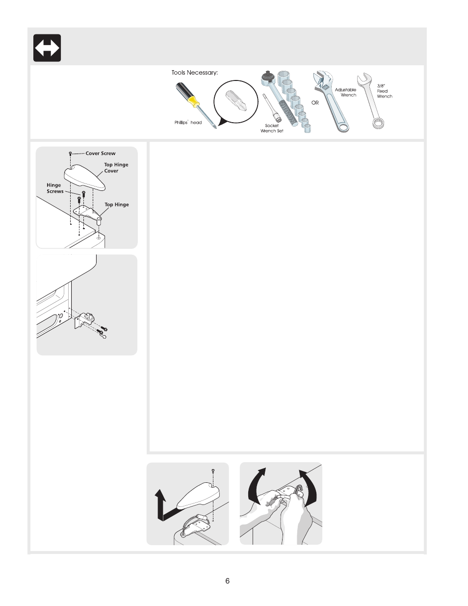 Door removal instructions | FRIGIDAIRE 241553001 User Manual | Page 6 / 26