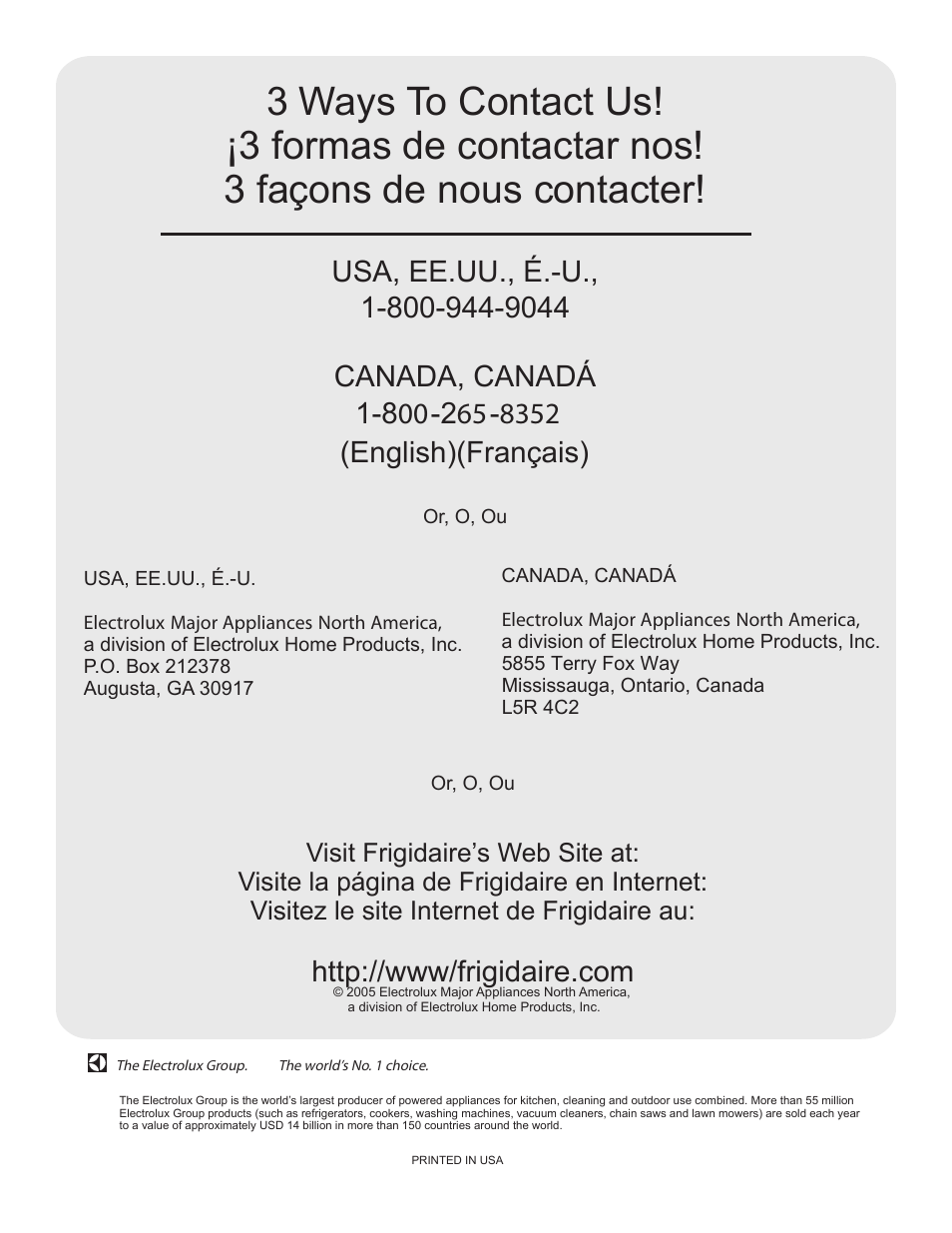 FRIGIDAIRE 137135200A User Manual | Page 9 / 9