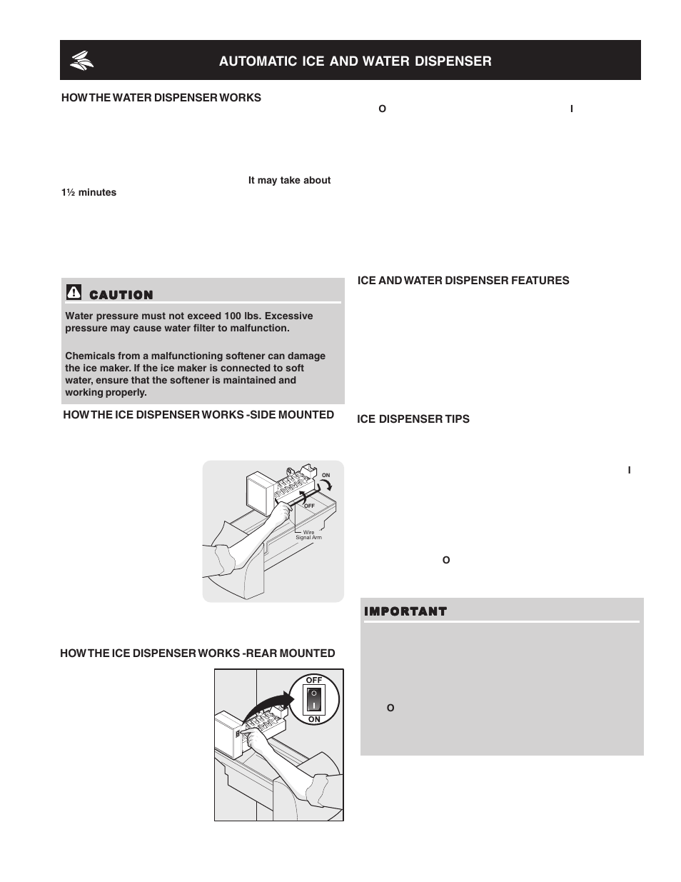 Automatic ice and water dispenser | FRIGIDAIRE Refrigerator Espaol 27 User Manual | Page 13 / 26