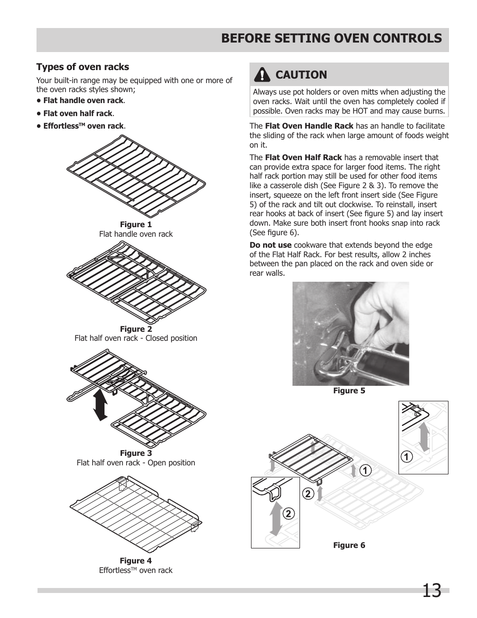 Before setting oven controls, Caution | FRIGIDAIRE 318205204 User Manual | Page 13 / 40