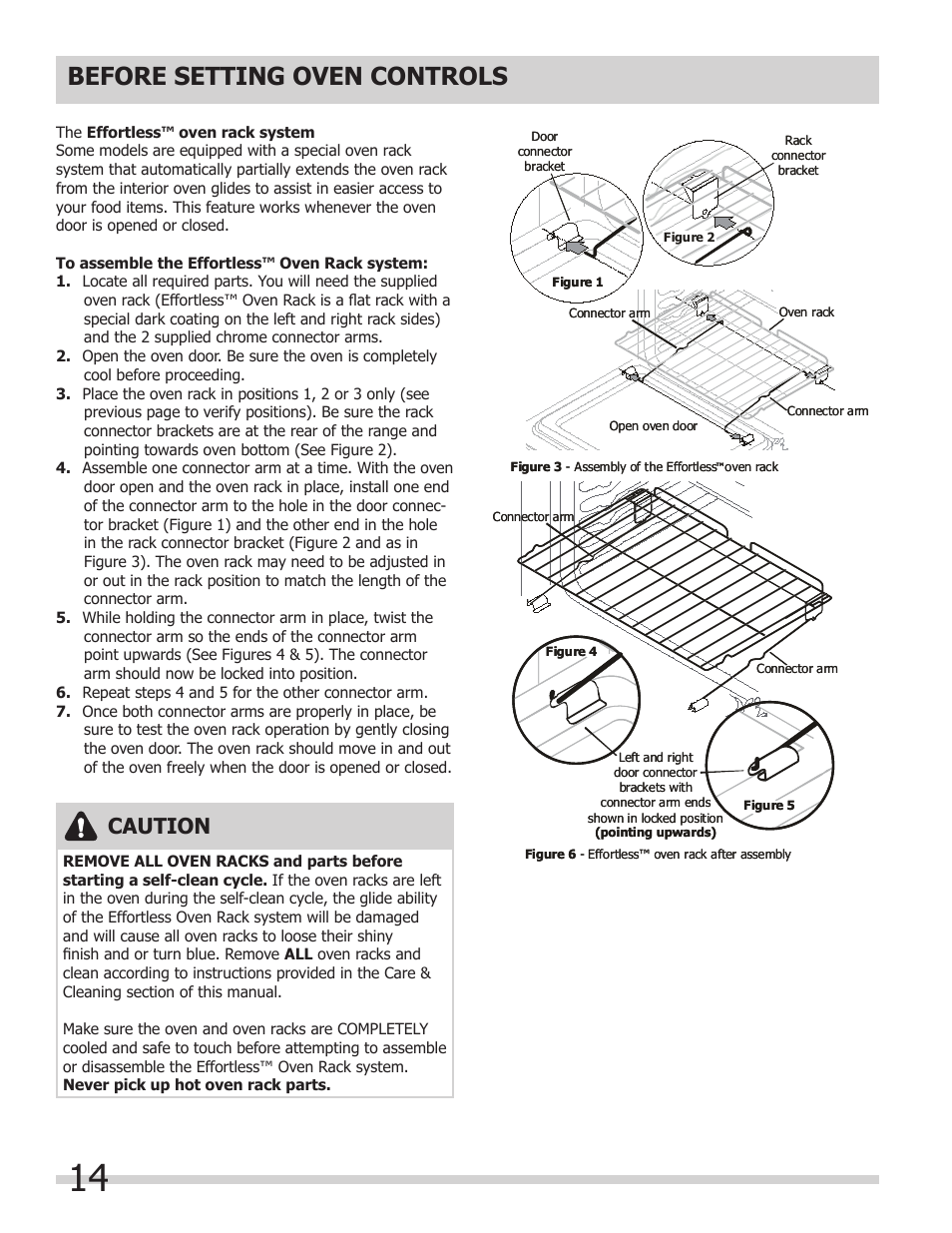 Before setting oven controls, Caution | FRIGIDAIRE 318205204 User Manual | Page 14 / 40