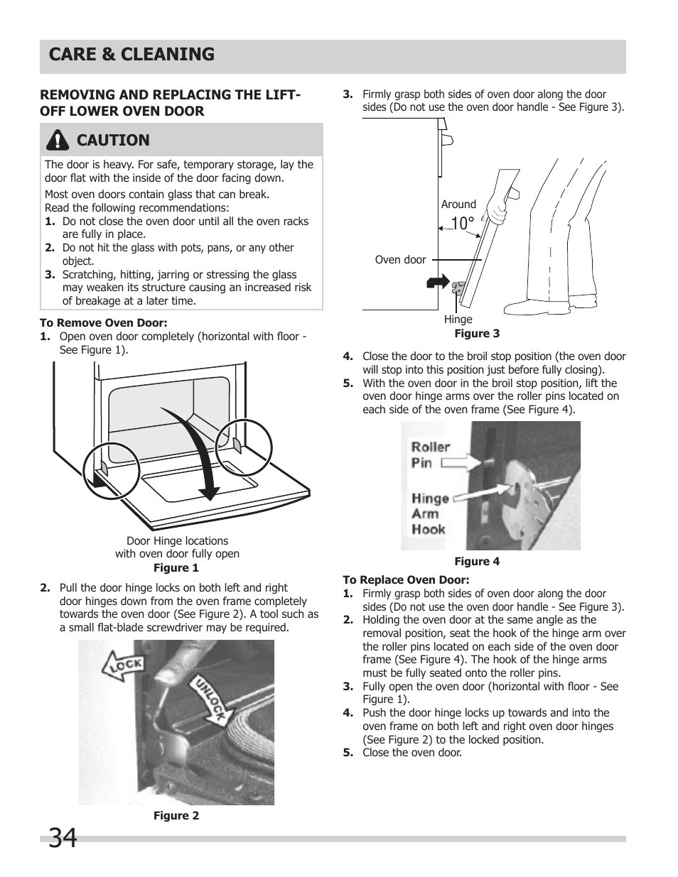 Care & cleaning, Caution | FRIGIDAIRE 318205204 User Manual | Page 34 / 40