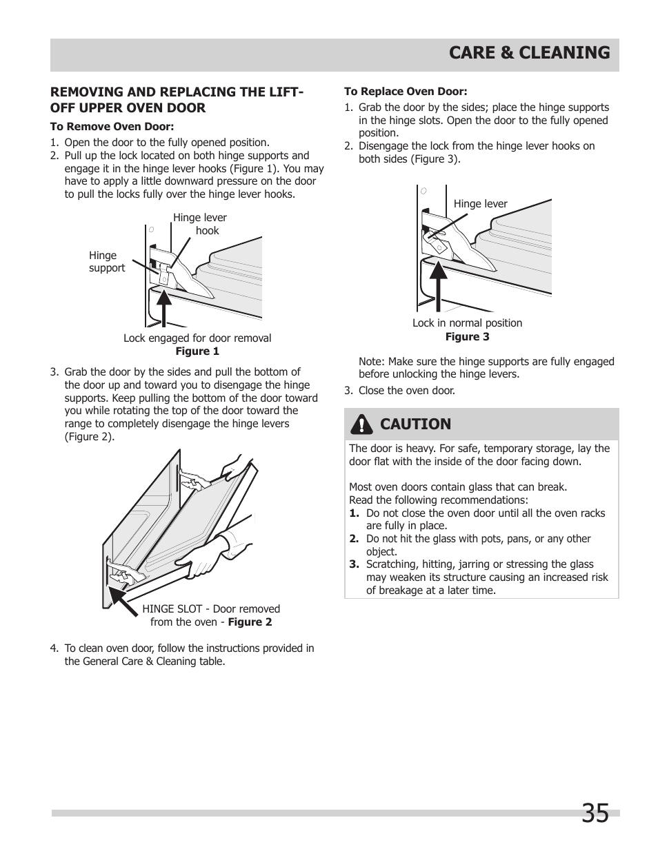 Care & cleaning, Caution | FRIGIDAIRE 318205204 User Manual | Page 35 / 40