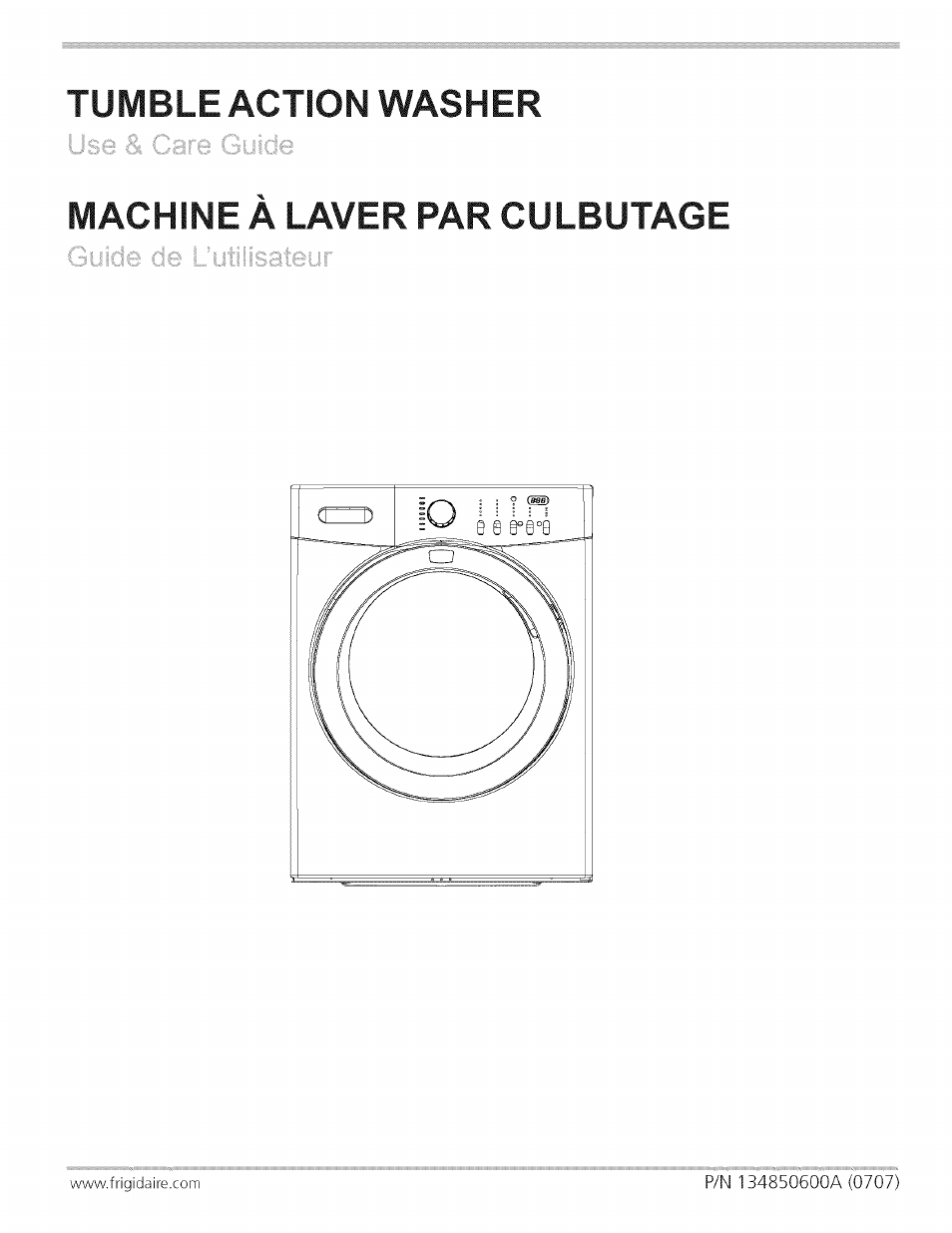 FRIGIDAIRE Washer User Manual | 11 pages