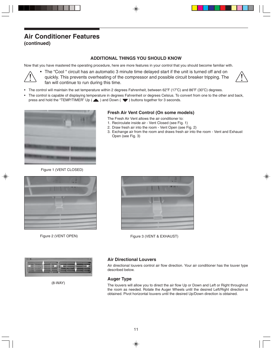 Air conditioner features, Continued) | FRIGIDAIRE 220211A243 User Manual | Page 11 / 13