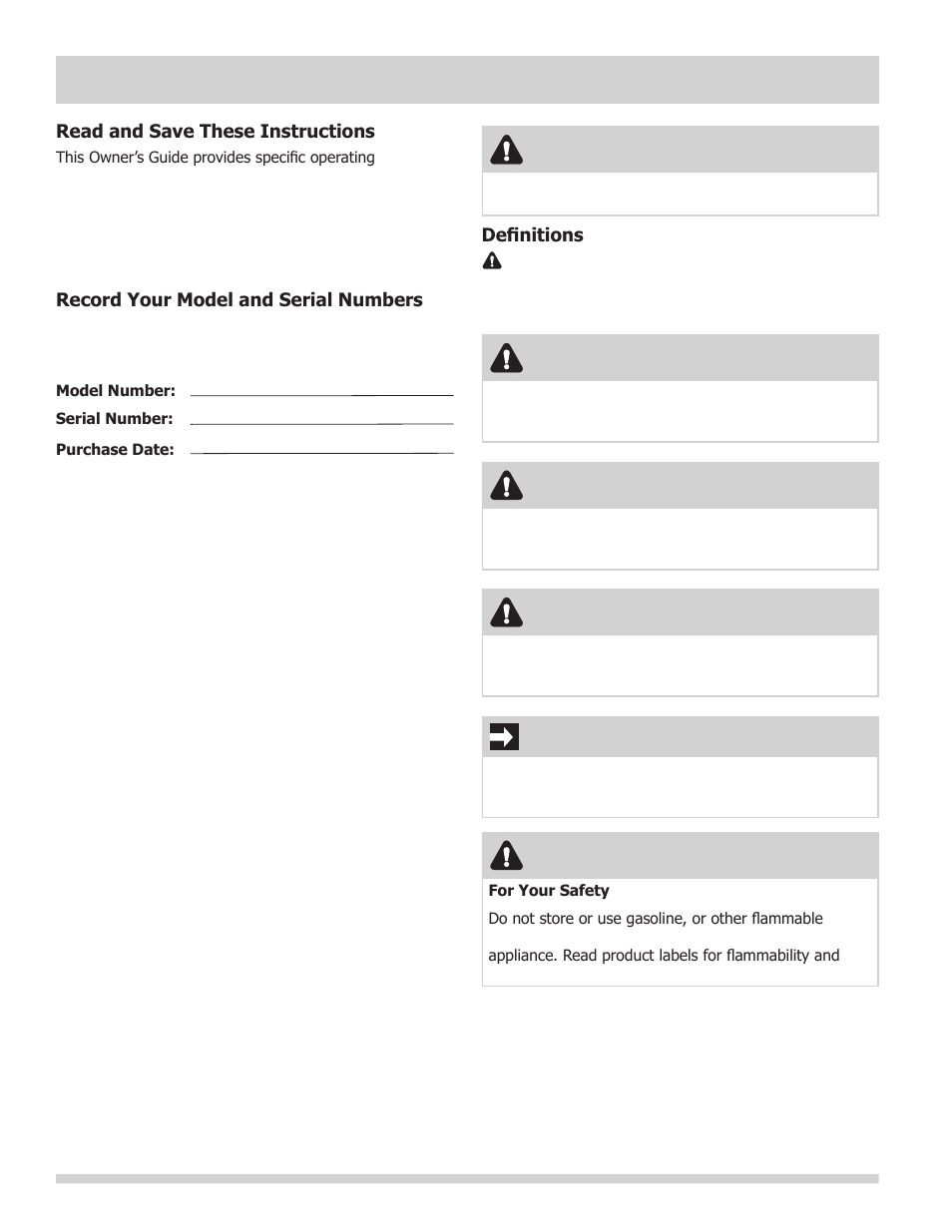 Serial/model #’s - important safety instructions, Warning, Important | Danger, Caution | FRIGIDAIRE 241794902 User Manual | Page 2 / 9