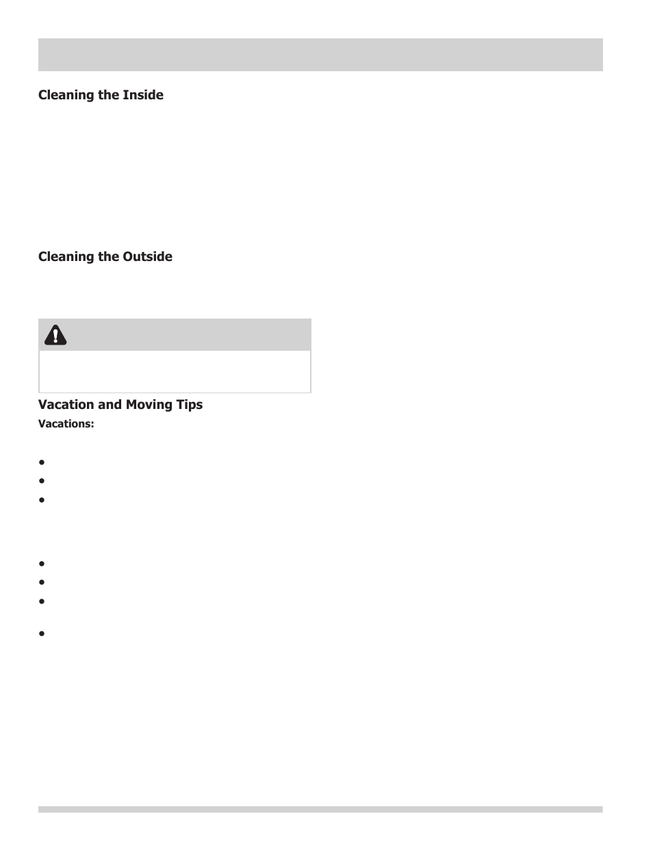 Care and cleaning, Warning | FRIGIDAIRE 241794902 User Manual | Page 6 / 9