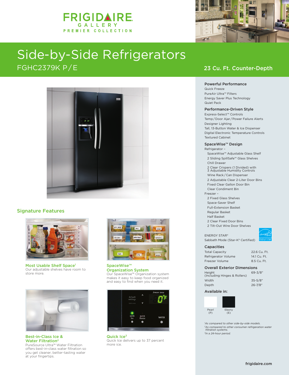 FRIGIDAIRE FGHC2379KE User Manual | 2 pages