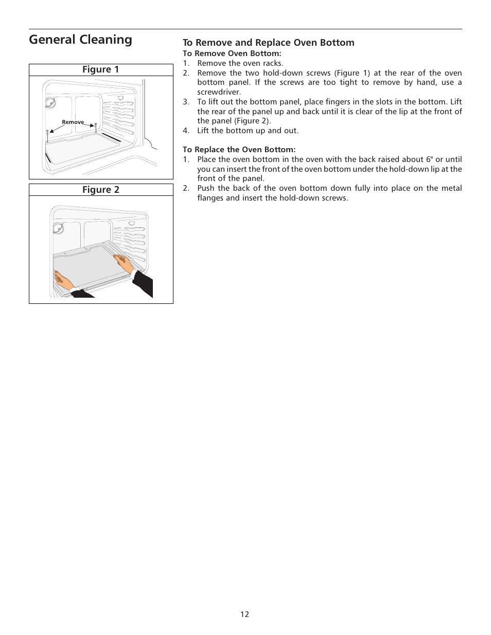 General cleaning | FRIGIDAIRE 316135924 User Manual | Page 12 / 16