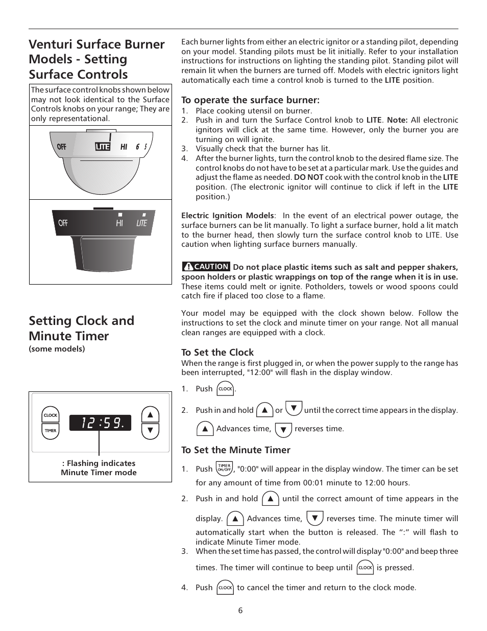 Setting clock and minute timer | FRIGIDAIRE 316135924 User Manual | Page 6 / 16