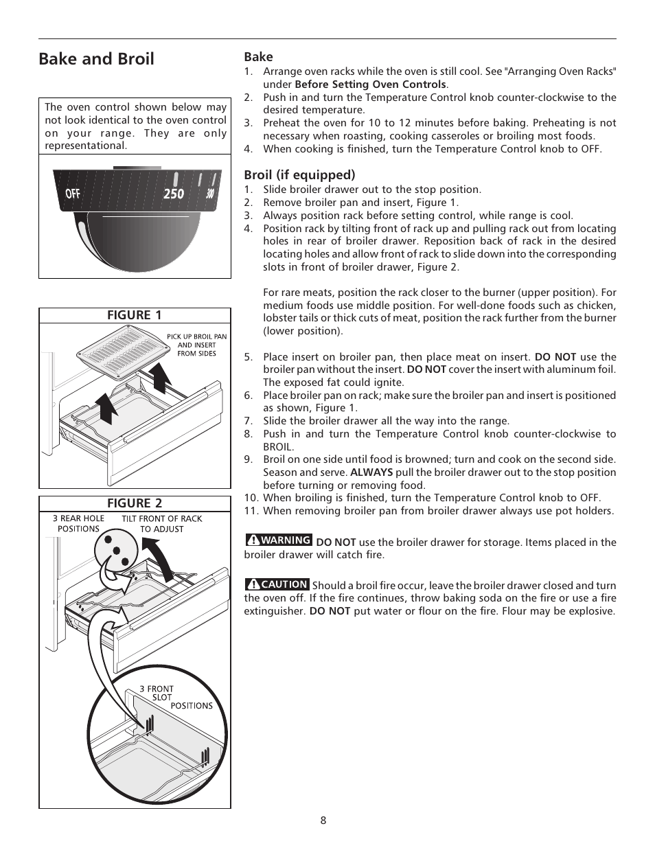 Bake and broil | FRIGIDAIRE 316135924 User Manual | Page 8 / 16