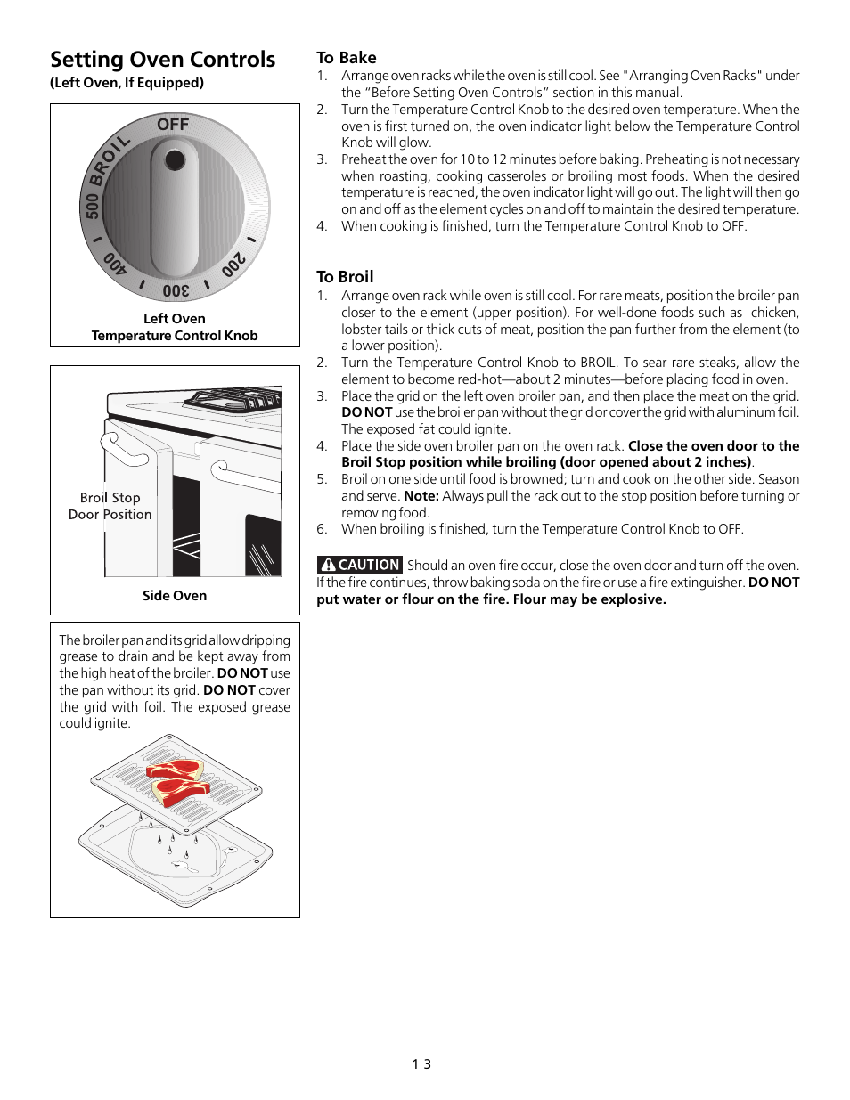 Setting oven controls | FRIGIDAIRE 318200754 User Manual | Page 13 / 24
