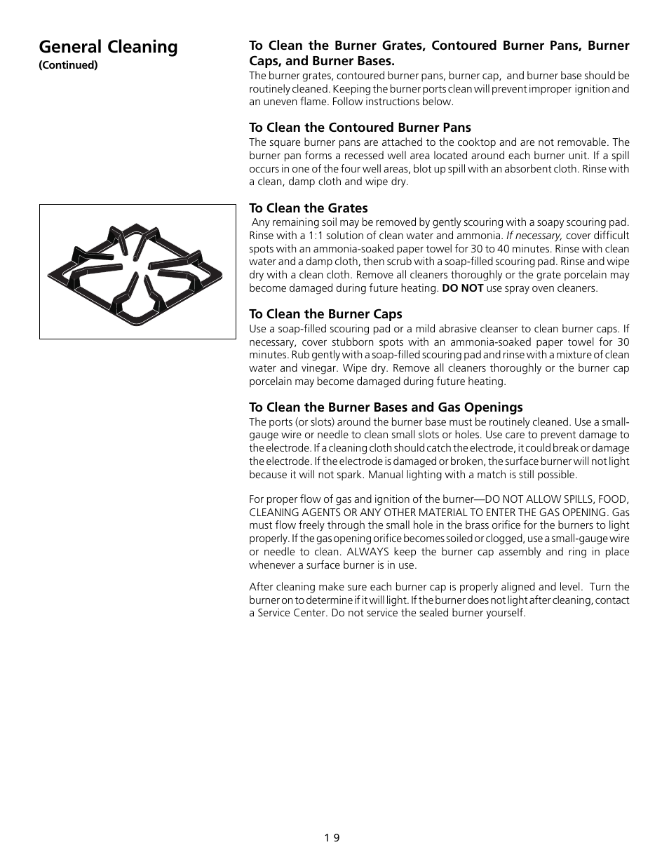 General cleaning | FRIGIDAIRE 318200754 User Manual | Page 19 / 24