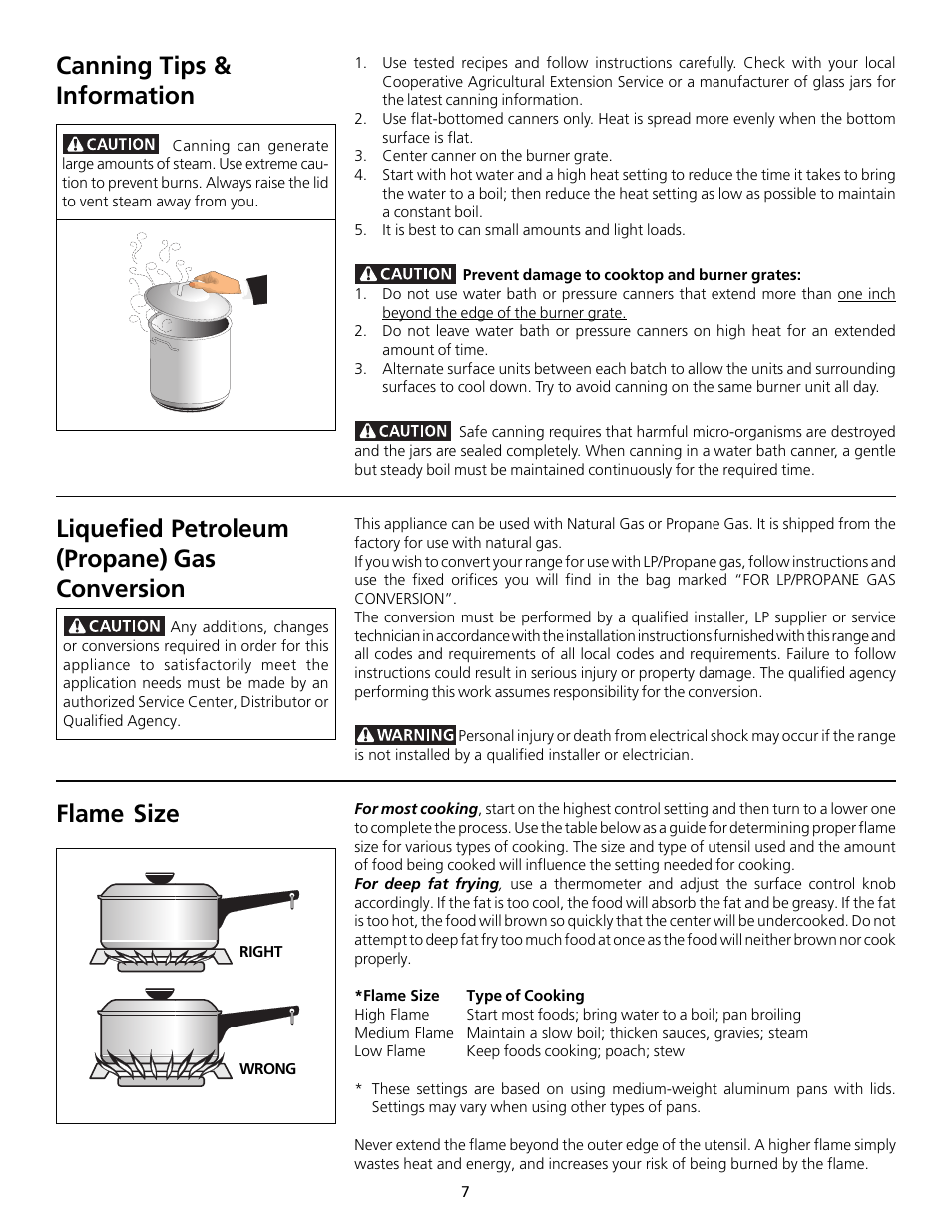 Canning tips & information | FRIGIDAIRE 318200754 User Manual | Page 7 / 24