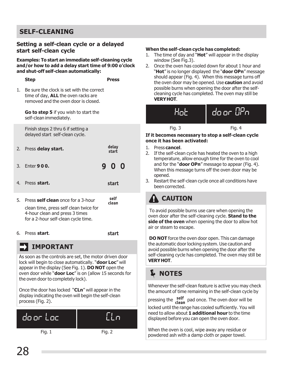 Caution self-cleaning | FRIGIDAIRE 316902304 User Manual | Page 28 / 36