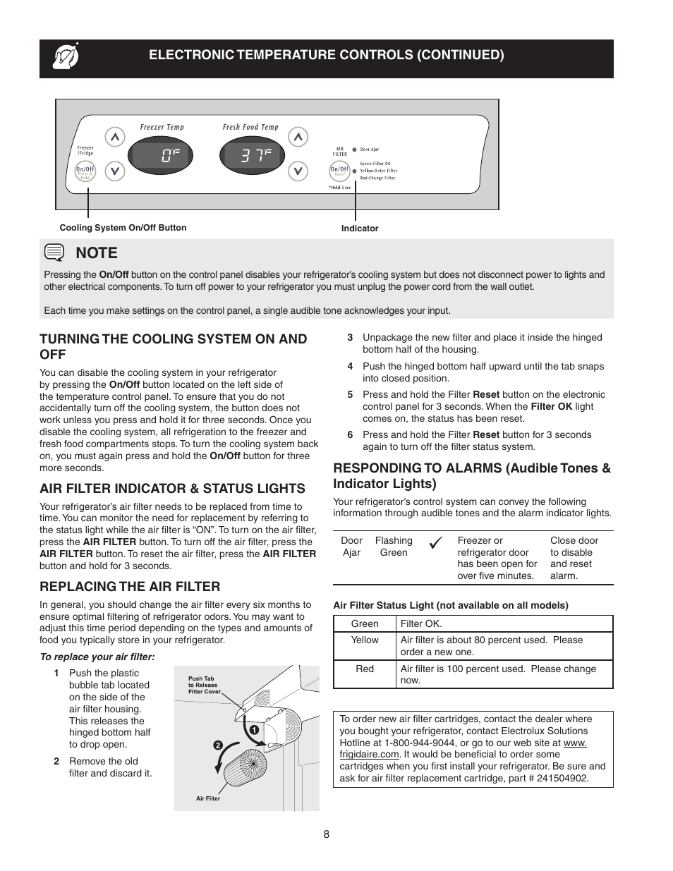 FRIGIDAIRE 241856001 User Manual | Page 8 / 19