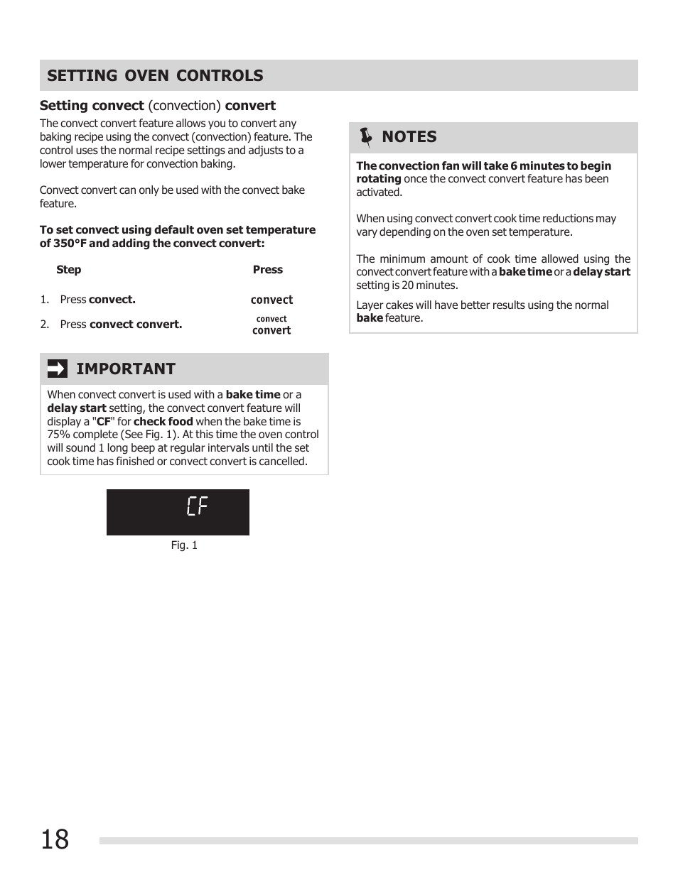 Setting oven controls, Important | FRIGIDAIRE 316901301 User Manual | Page 18 / 36