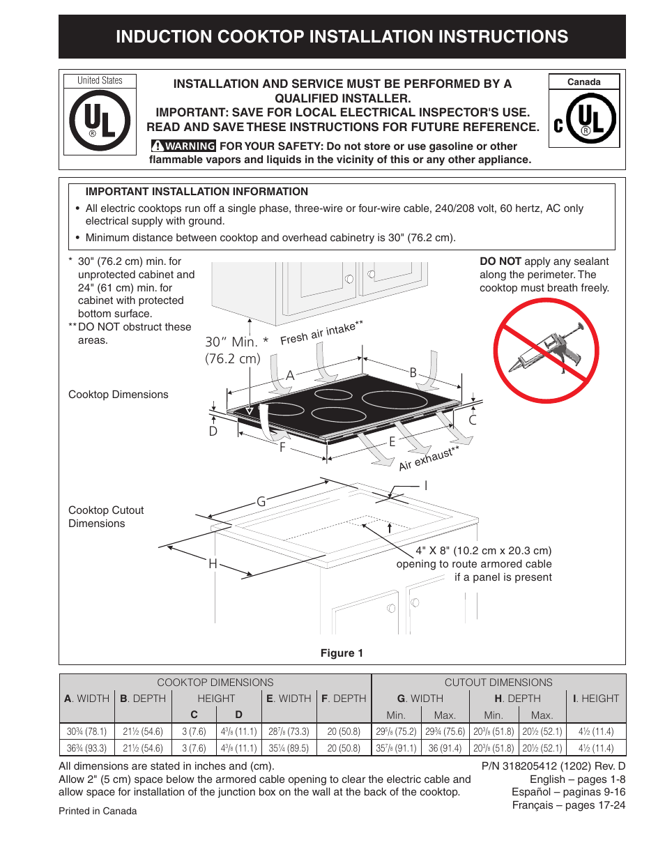 FRIGIDAIRE 318205412 User Manual | 24 pages
