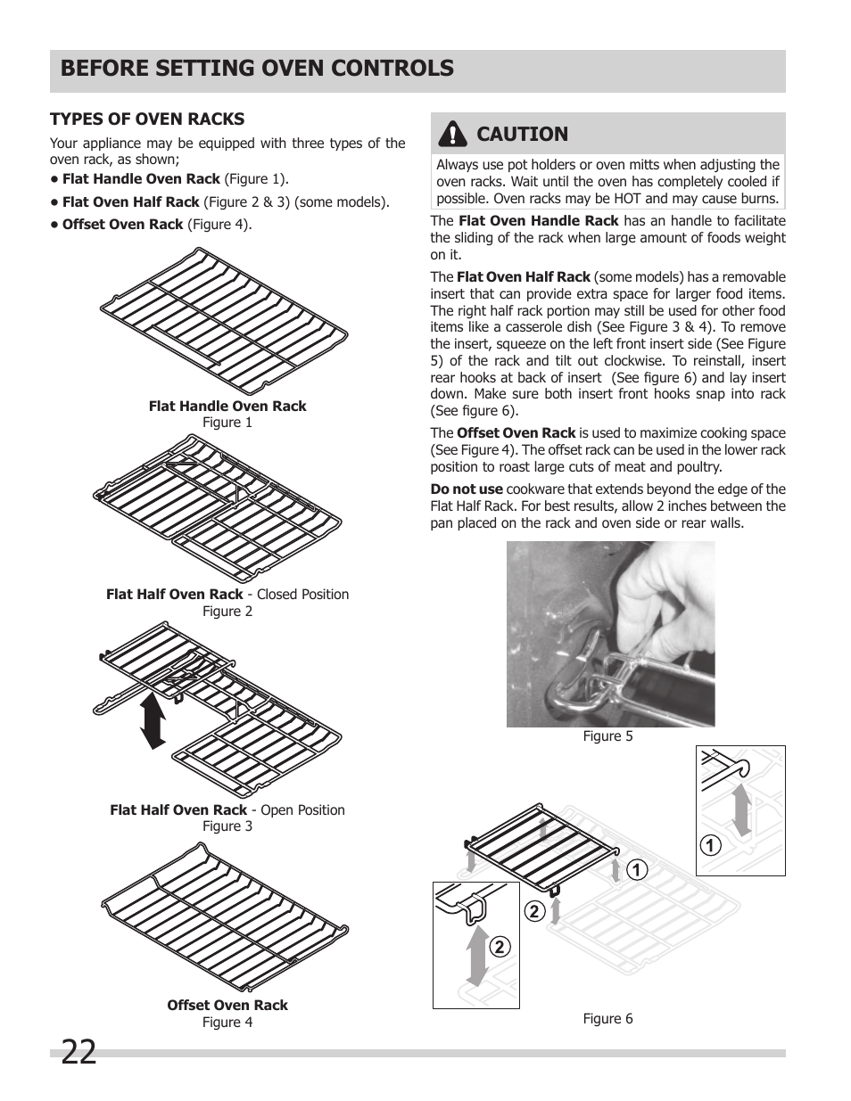Before setting oven controls, Caution | FRIGIDAIRE 318205149 User Manual | Page 22 / 44