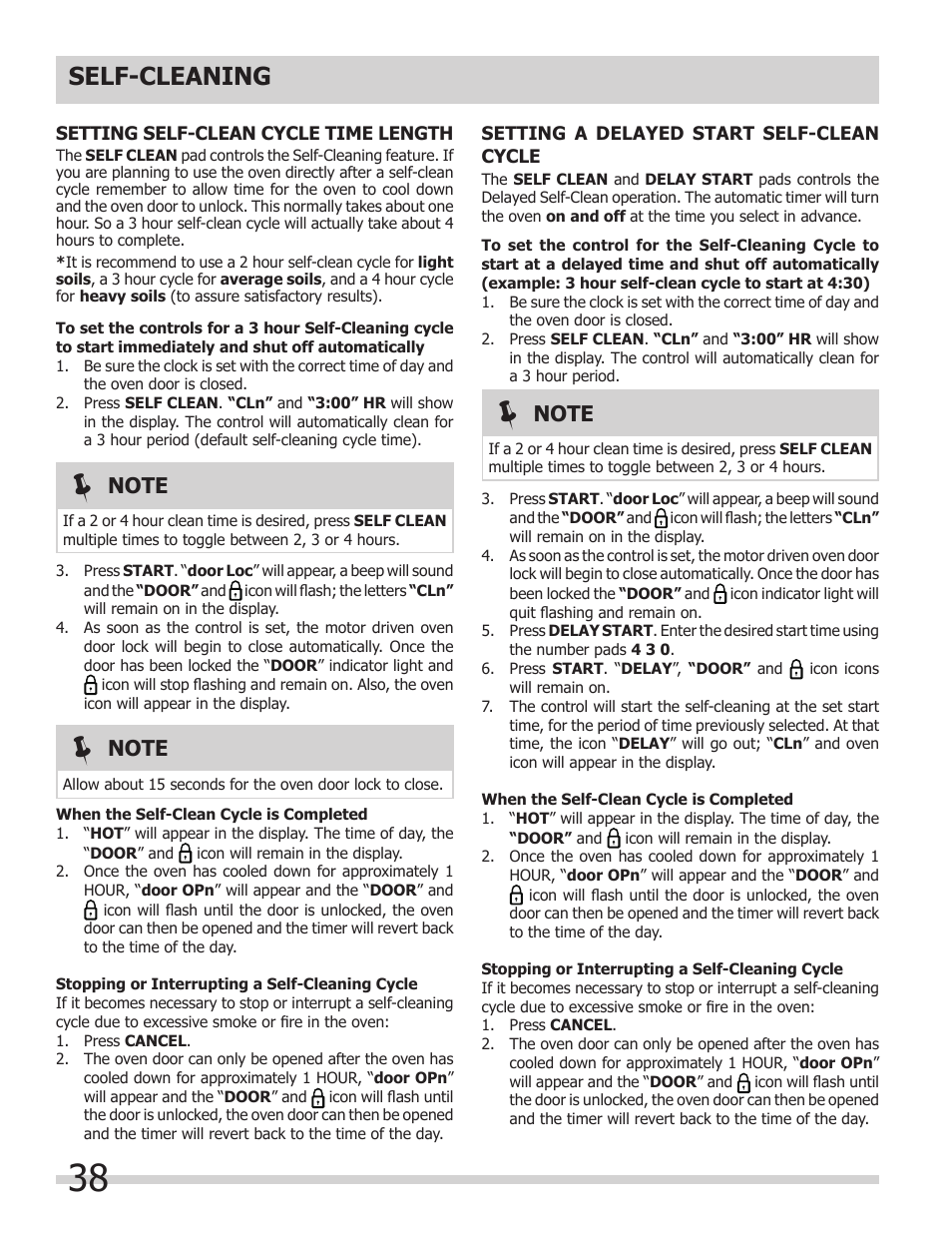 Self-cleaning | FRIGIDAIRE 318205149 User Manual | Page 38 / 44