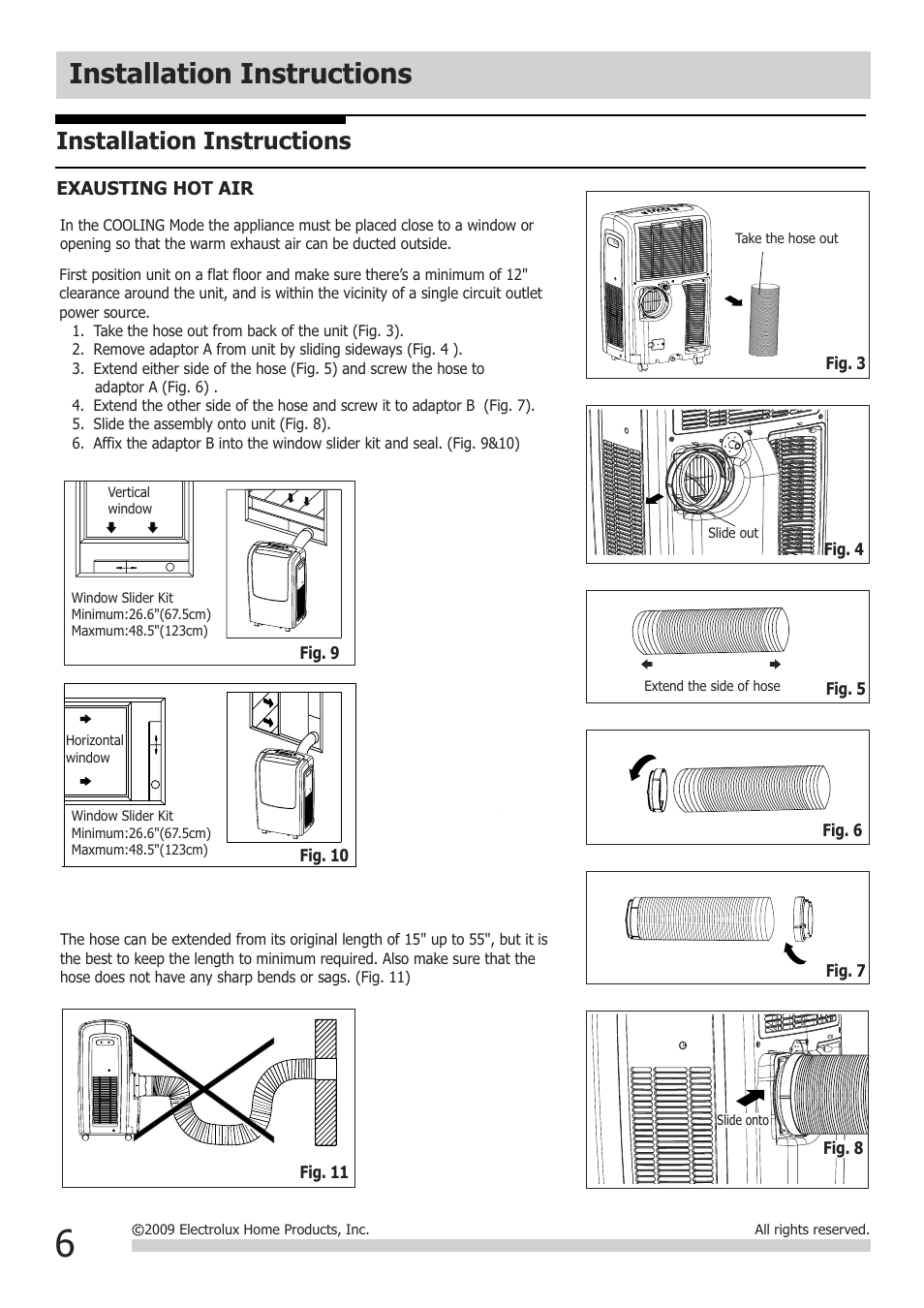 Installation instructions | FRIGIDAIRE 2020252A0673 User Manual | Page 6 / 13
