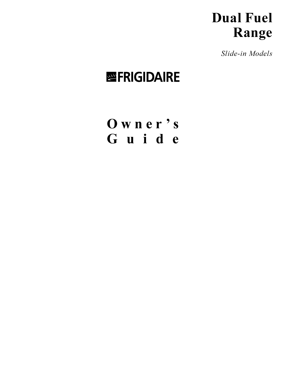 FRIGIDAIRE 318200852 User Manual | 24 pages