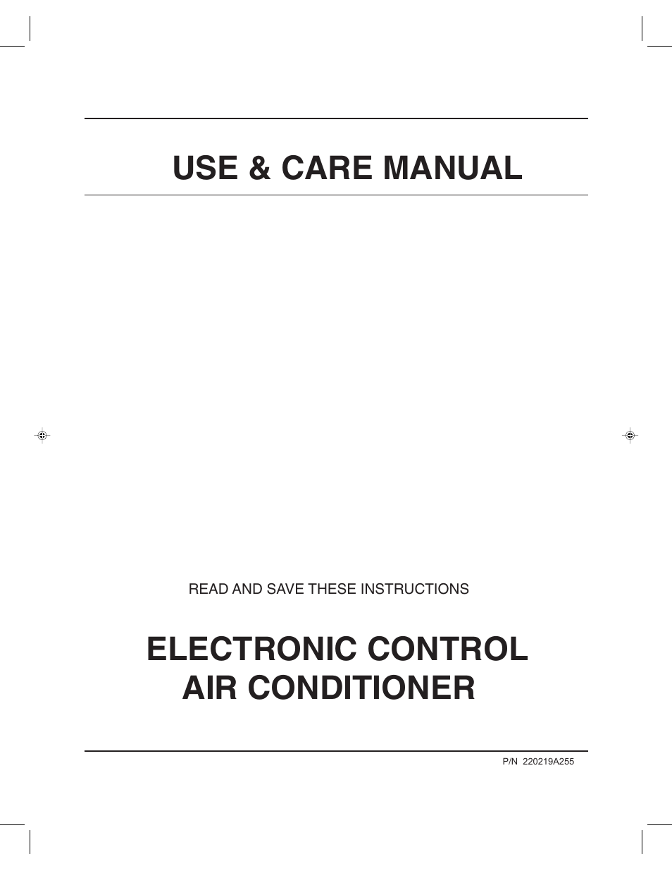 FRIGIDAIRE 220219A255 User Manual | 12 pages