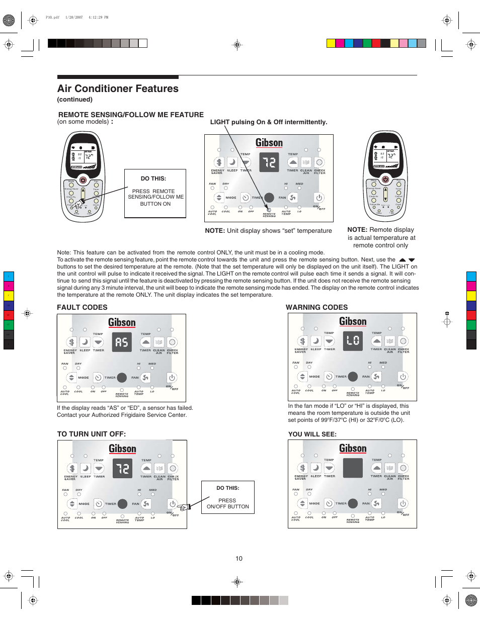 Continued, 4 ./4% ./4% is remote, F )n | FRIGIDAIRE 220219A255 User Manual | Page 10 / 12