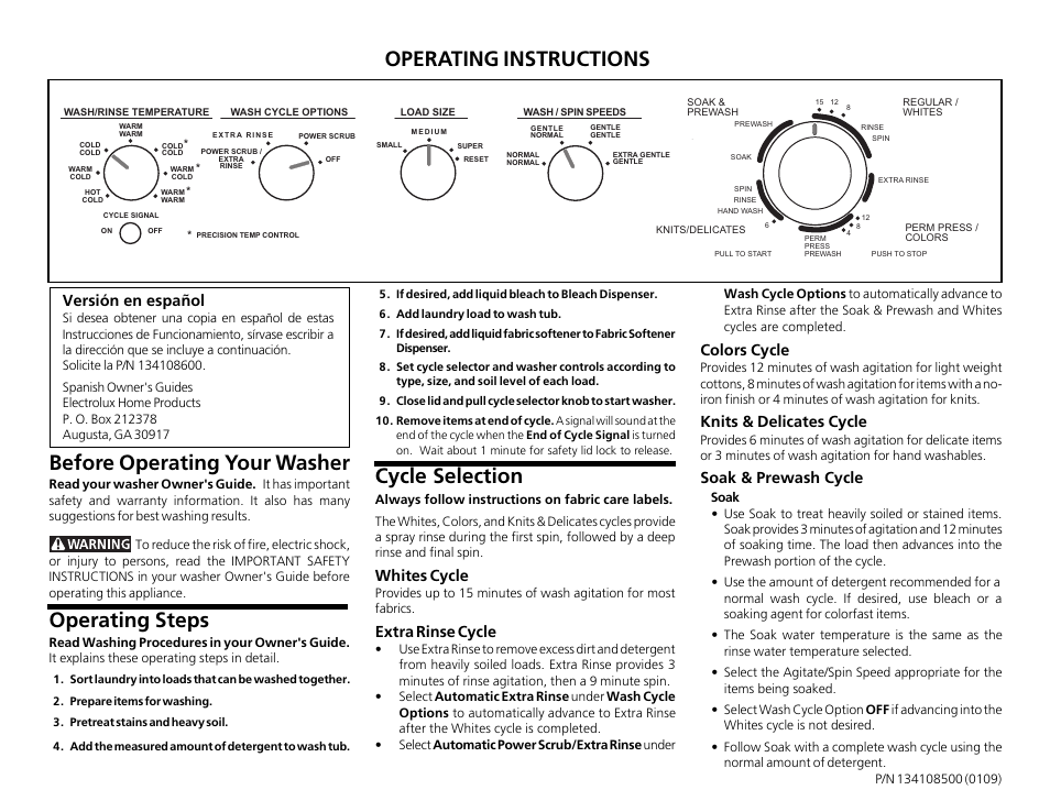 FRIGIDAIRE 1341085500 User Manual | 2 pages