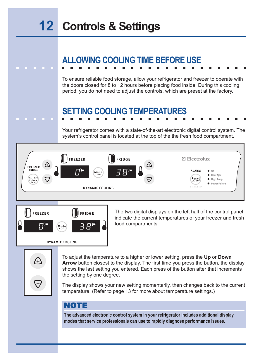 Controls & settings, Allowing cooling time before use, Setting cooling temperatures | FRIGIDAIRE 241540101 User Manual | Page 12 / 40