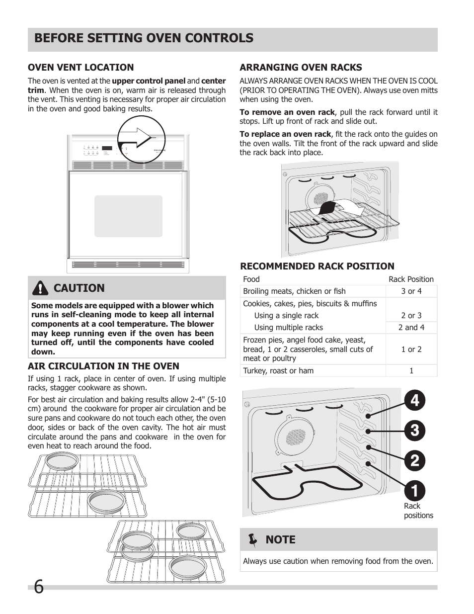 Before setting oven controls | FRIGIDAIRE 318205325 User Manual | Page 6 / 22