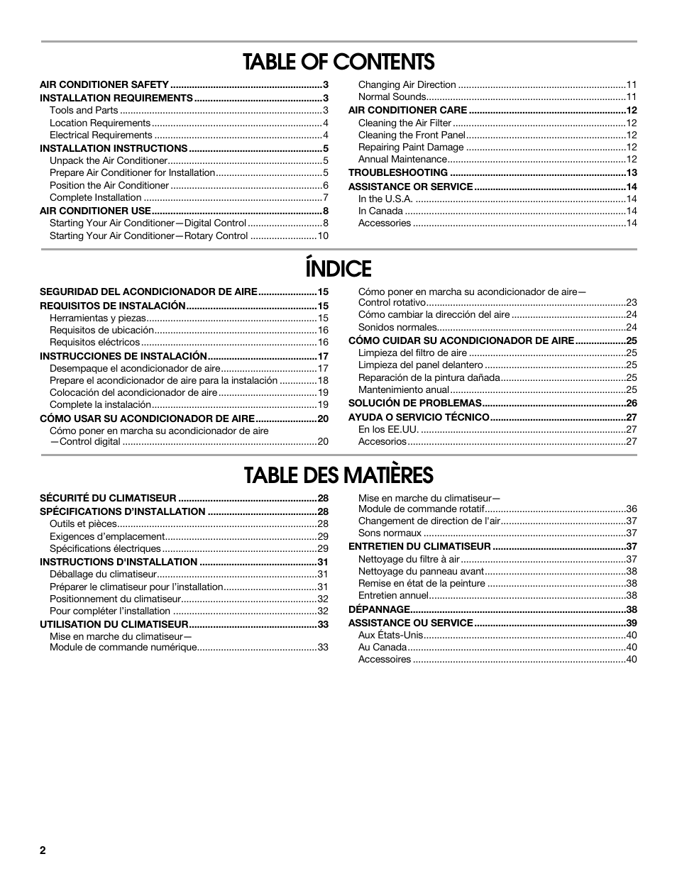 FRIGIDAIRE 66121330 User Manual | Page 2 / 40