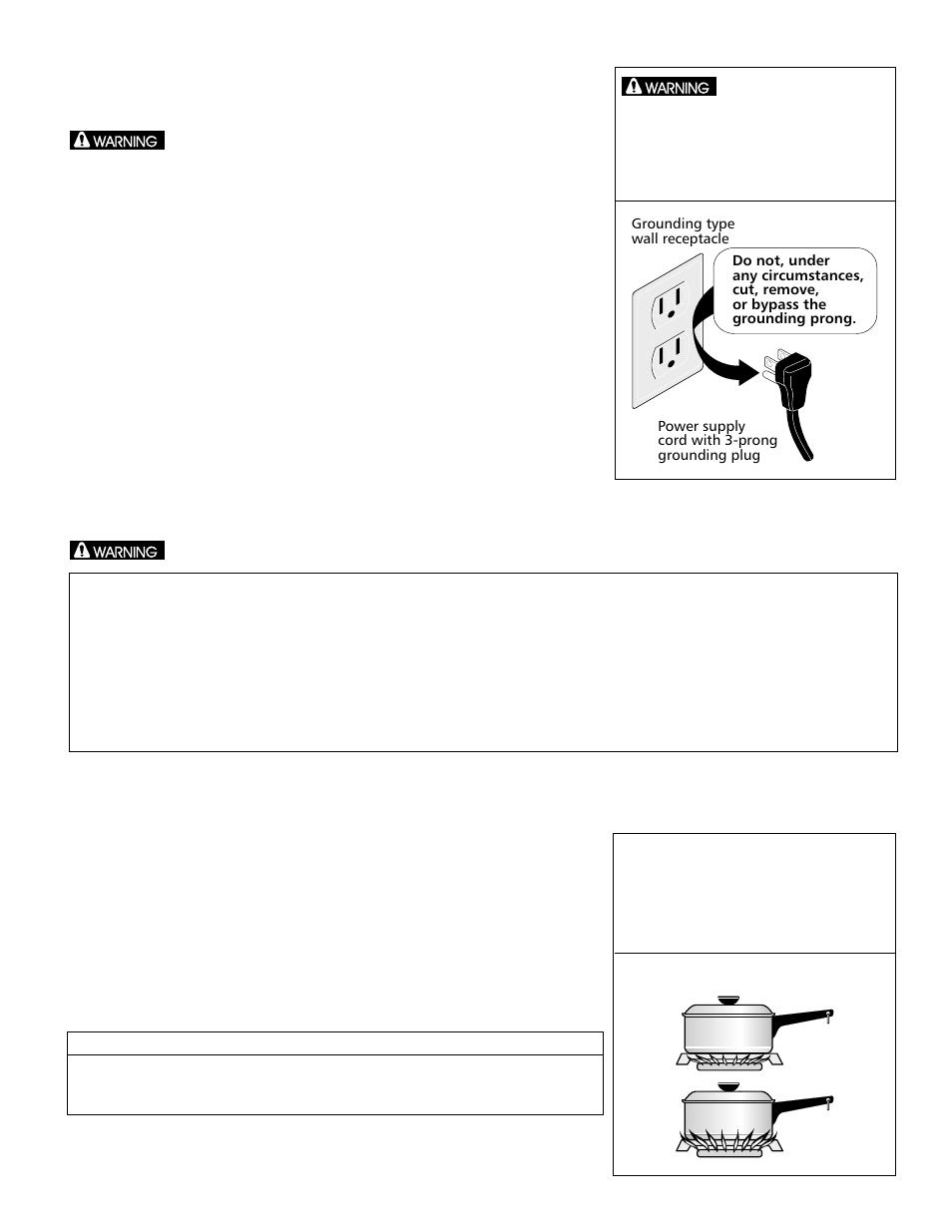 Grounding instructions, Liquefied petroleum (propane) gas conversion, Flame size | FRIGIDAIRE 318068140 User Manual | Page 5 / 12