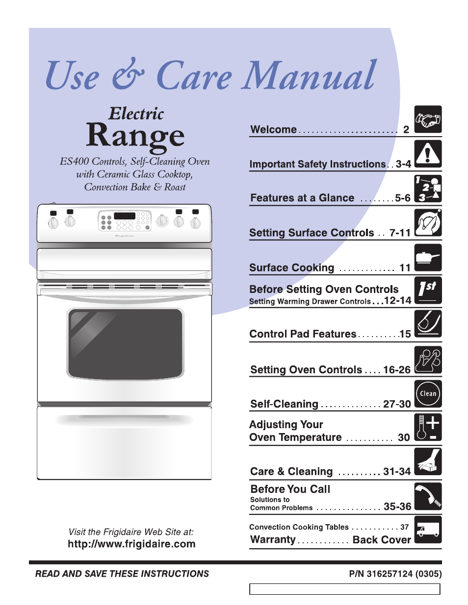 FRIGIDAIRE ES40 User Manual | 40 pages